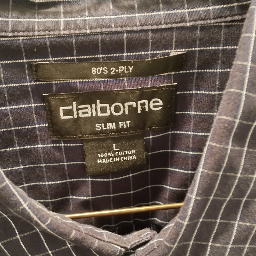 Claiborne Long Sleeve Button Up Men's Shirt, Size Large (Slim Fit) - Picture 2 of 4